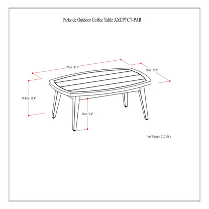 Parkside - Outdoor Coffee Table - Light Teak