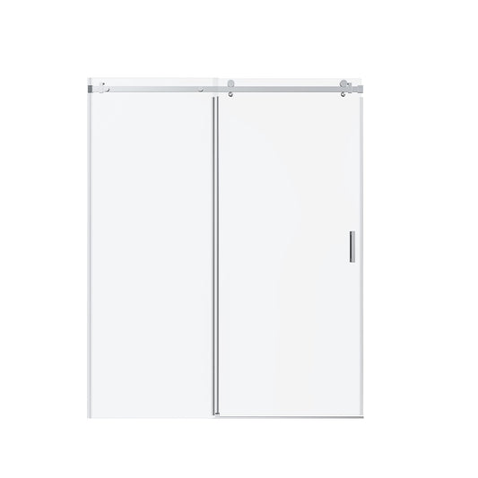 Frameless Single Sliding Shower Door, Sgcc Tempered Glass, Reversible