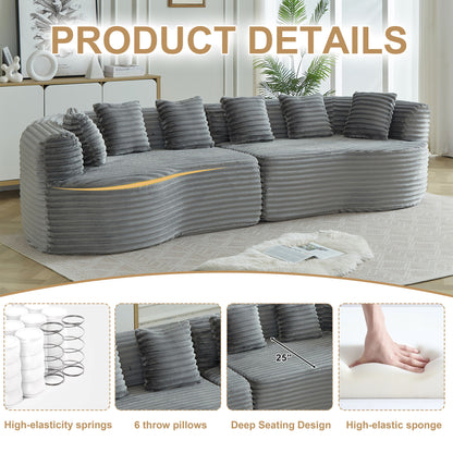 Sectional Sofa, Oversized 4 Seater With Deep Seat Design