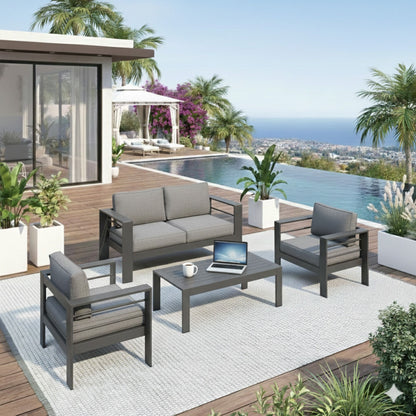 Outdoor Patio Set, All-Weather & Thick Cushions