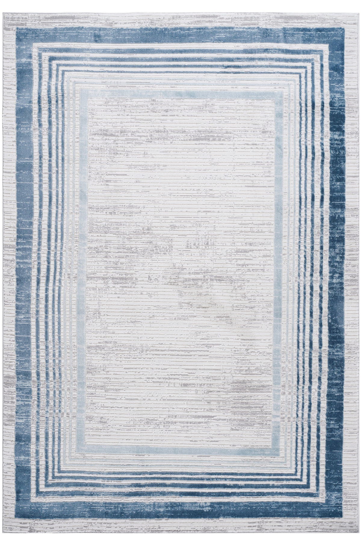 Marfi - 8' X 10' Bordered Area Rug - Blue / Ivory