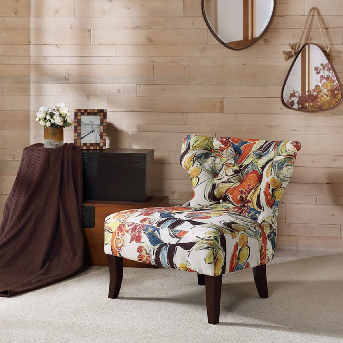 Erika - Accent Chair With Printed Upholstery - Multi
