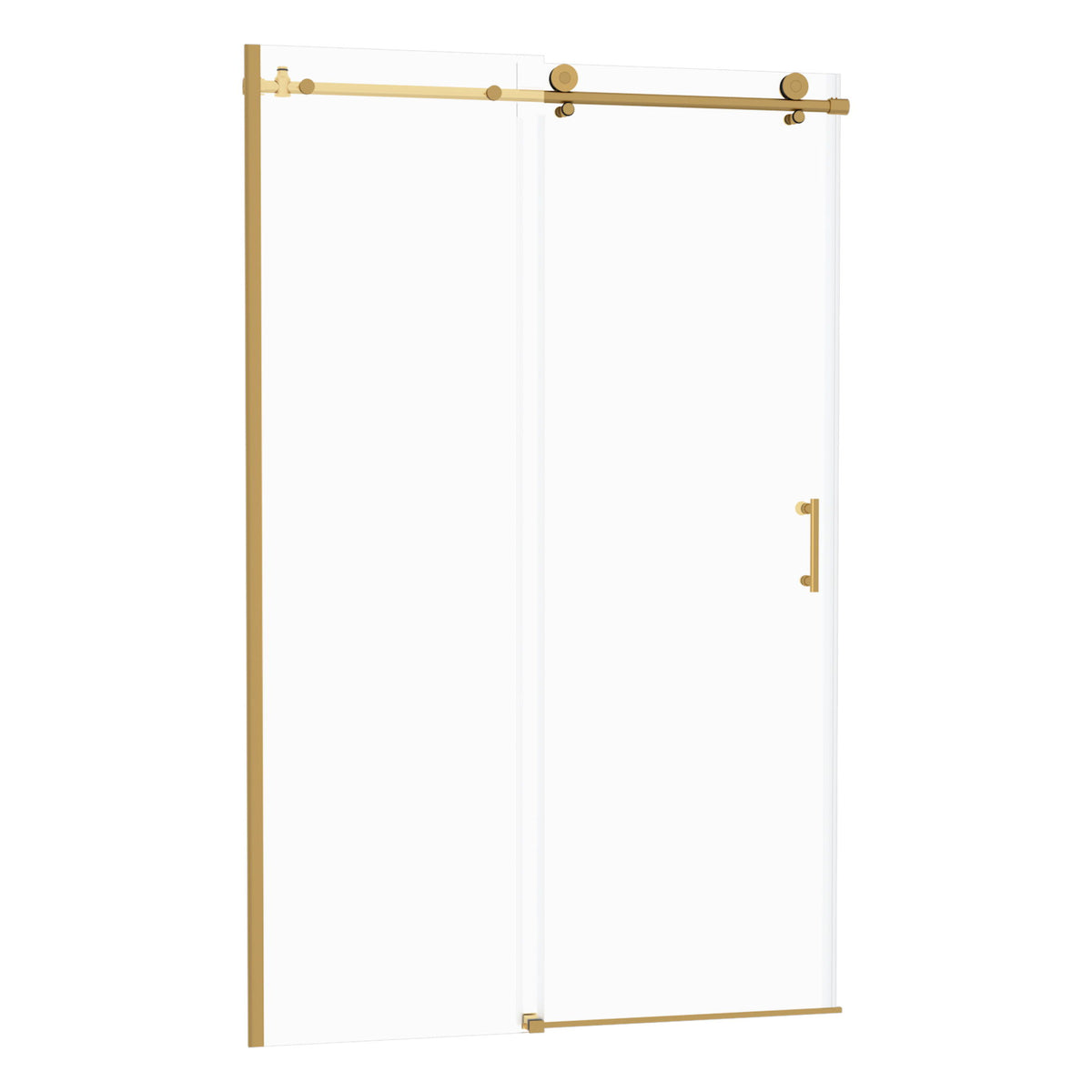 Single Sliding Bypass Shower Door Enclosure With Tempered Glass