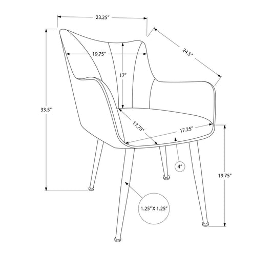 Dining Chair Dining Room Furniture (Set of 2) - Gray - Fabric