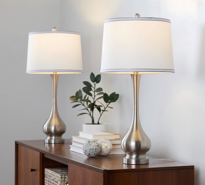Cairo - Contemporary Table Lamp (Set of 2) - Brushed Nickel