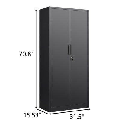 2 Door File Cabinet With Lock, 4 Adjustable Shelves, Heavy-Duty