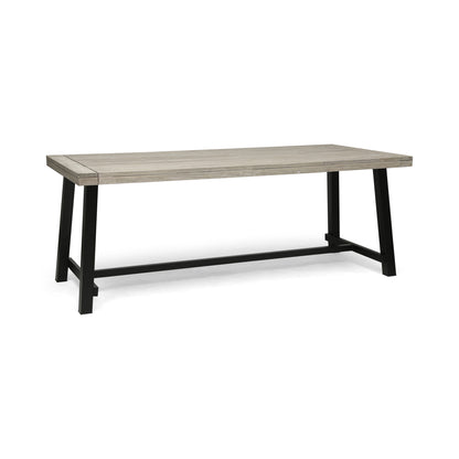 Equilibrium - Outdoor Dining Table With Wooden Frame And Slat Top