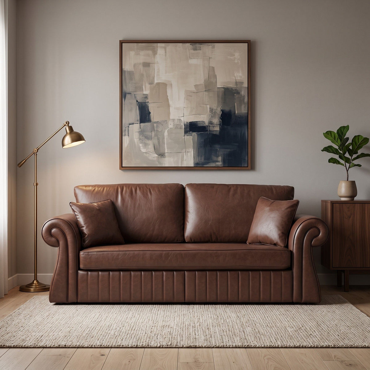 3 Seater Sofa With Pocket Coils And Foam Cushion, Removable Seat