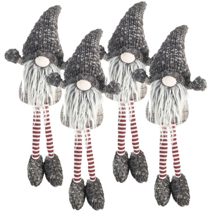 Christmas Gnomes Decorations, Christmas Table Home Ornaments For Holiday Party Gifts (Set of 4) - Gray