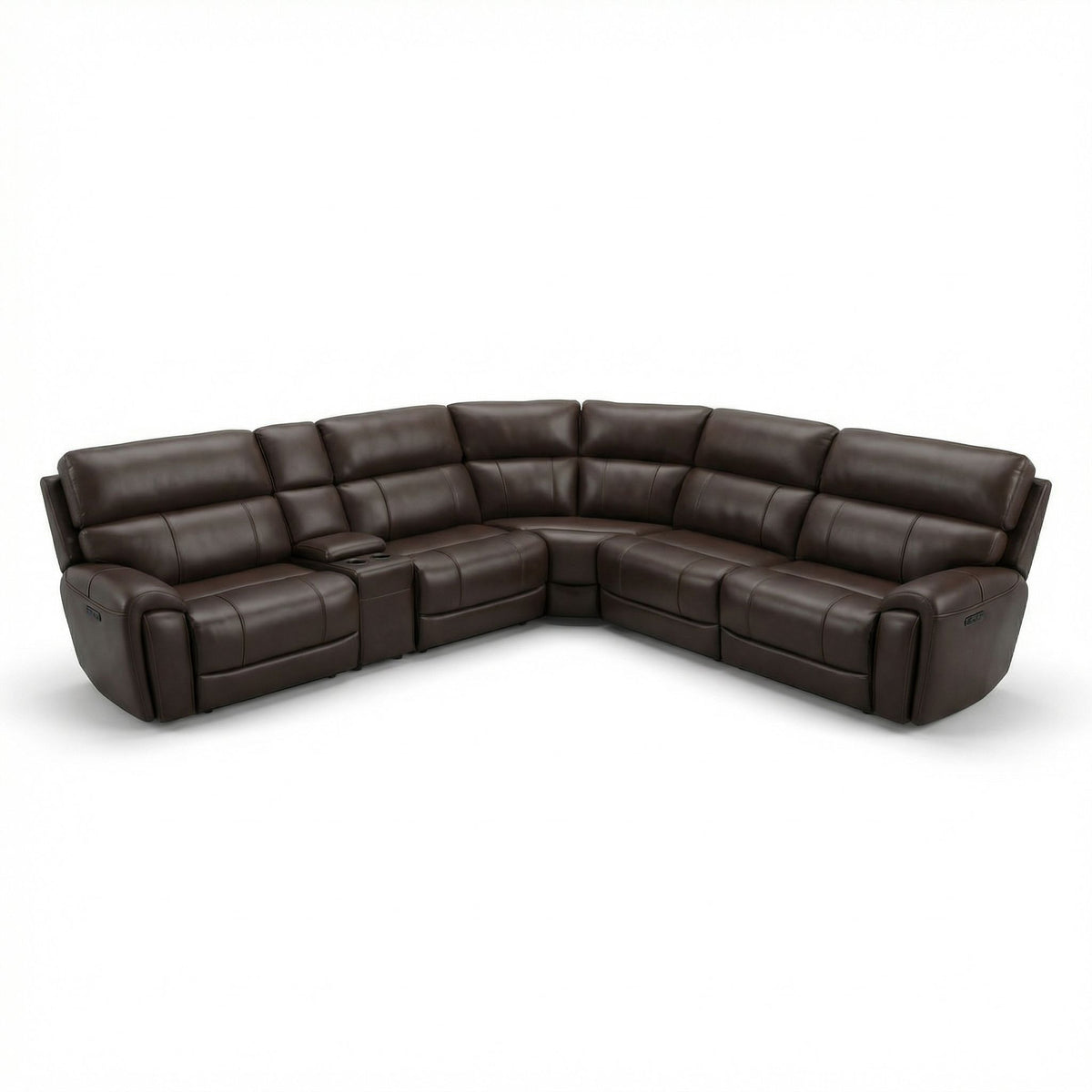 Brazil - Power Sectional With Adjustable Headrest & Footrest - Dark Brown