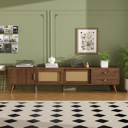 TV Stand With Storage Cabinets - Natural