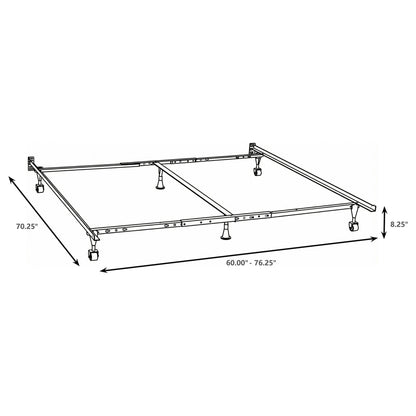 Deverton - Queen / Eastern King / California King Bed Frame With Center Support And Adjustable Design - Black