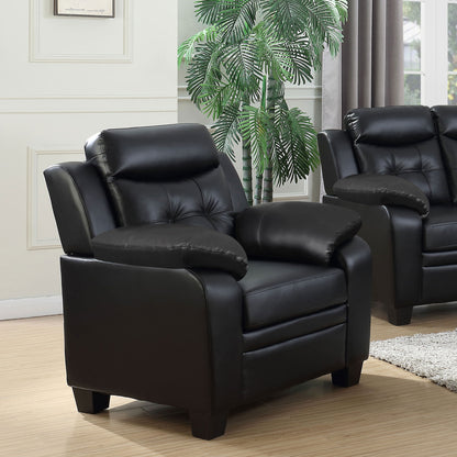 Winchell - Upholstered Padded Arm Tufted Accent Chair - Black