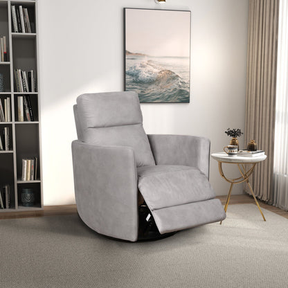 Lawson - Swivel Glider Suede Recliner Chair - Gray