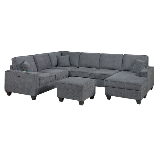 5 Piece Sectional Set With Left Arm Loveseat With USB Port