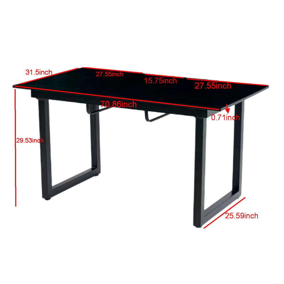 Square Extendable Dining Table With Metal Leg, Modern Space Saving Kitchen Table For Living Room
