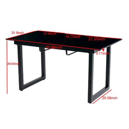 Square Extendable Dining Table With Metal Leg, Modern Space Saving Kitchen Table For Living Room