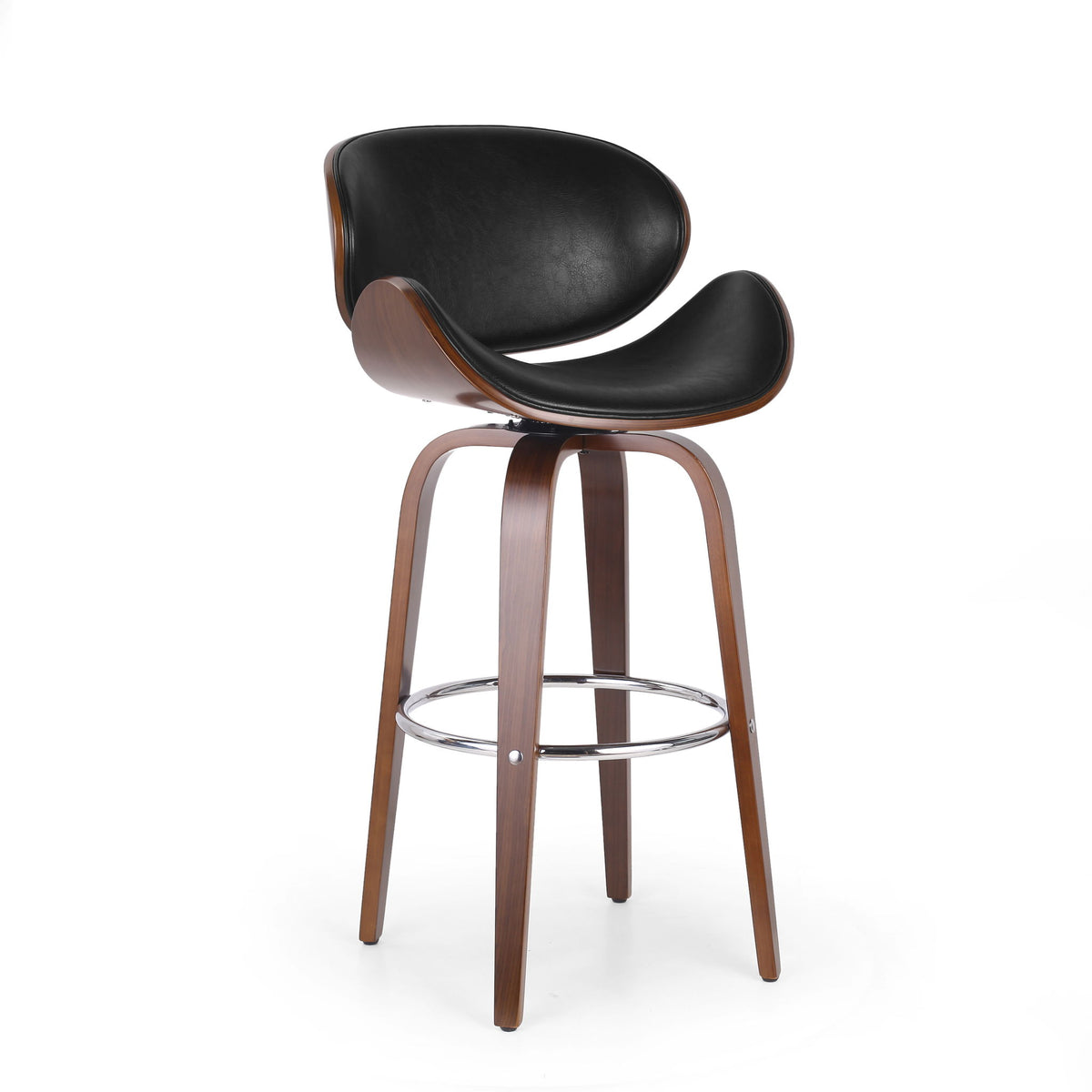 Lumos - Mid Century Modern Upholstered Swivel Barstool