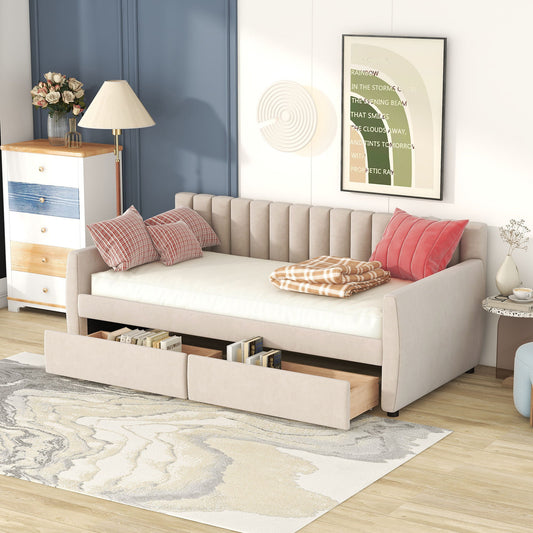 Upholstered Daybed With Slat Support