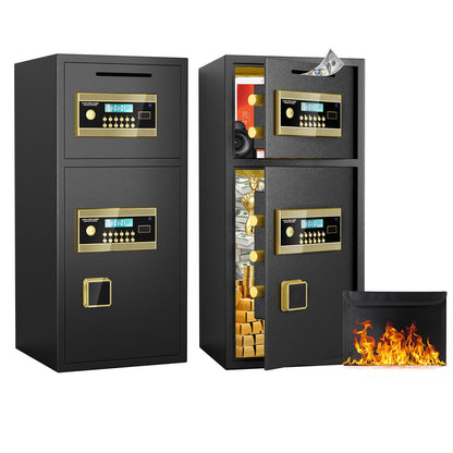 Large Double Door Coin Operated Safe, Digital Security Safe With Fireproof And Waterproof Bag
