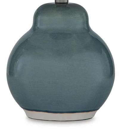 Byronburg - Ceramic Table Lamp - Blue / Beige