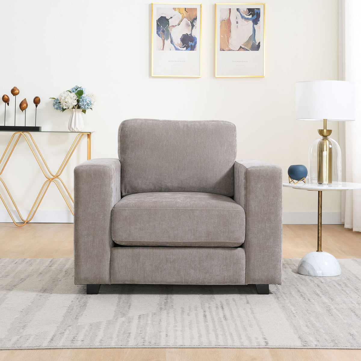 Oversized Accent Chair With Widen Arm For Living Room