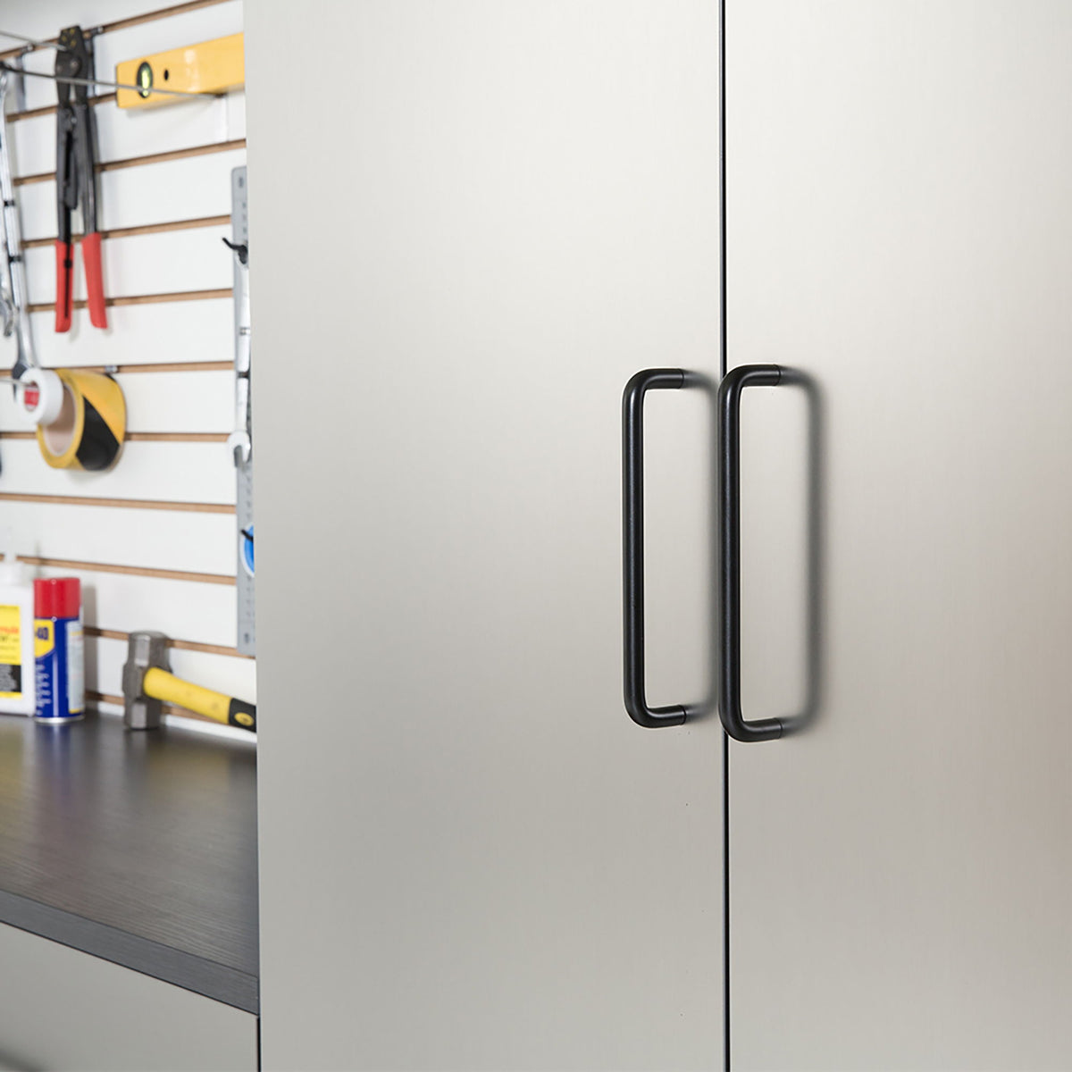 Astro Series - Wall Mounted Storage Cabinet With Soft Closing Drawers - Metallic Gray