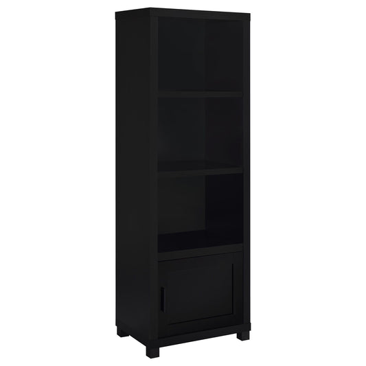 Sandl - 3 Shelf Media Tower With Cabinet Storage Solution - Black