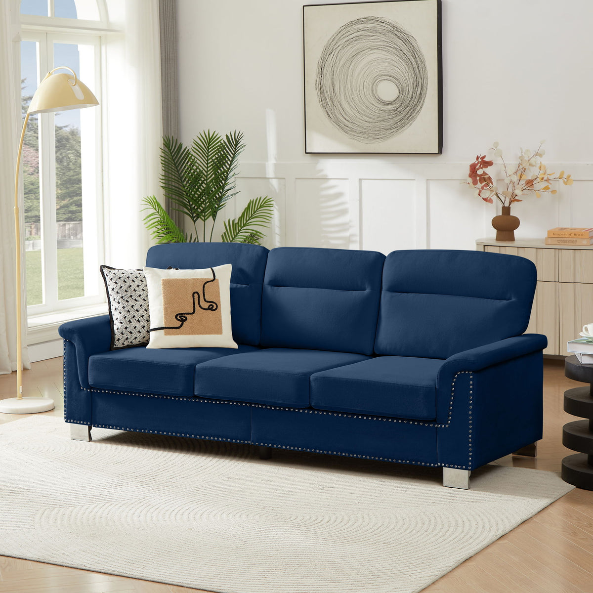3 Seater Elegant Stationary Sofa