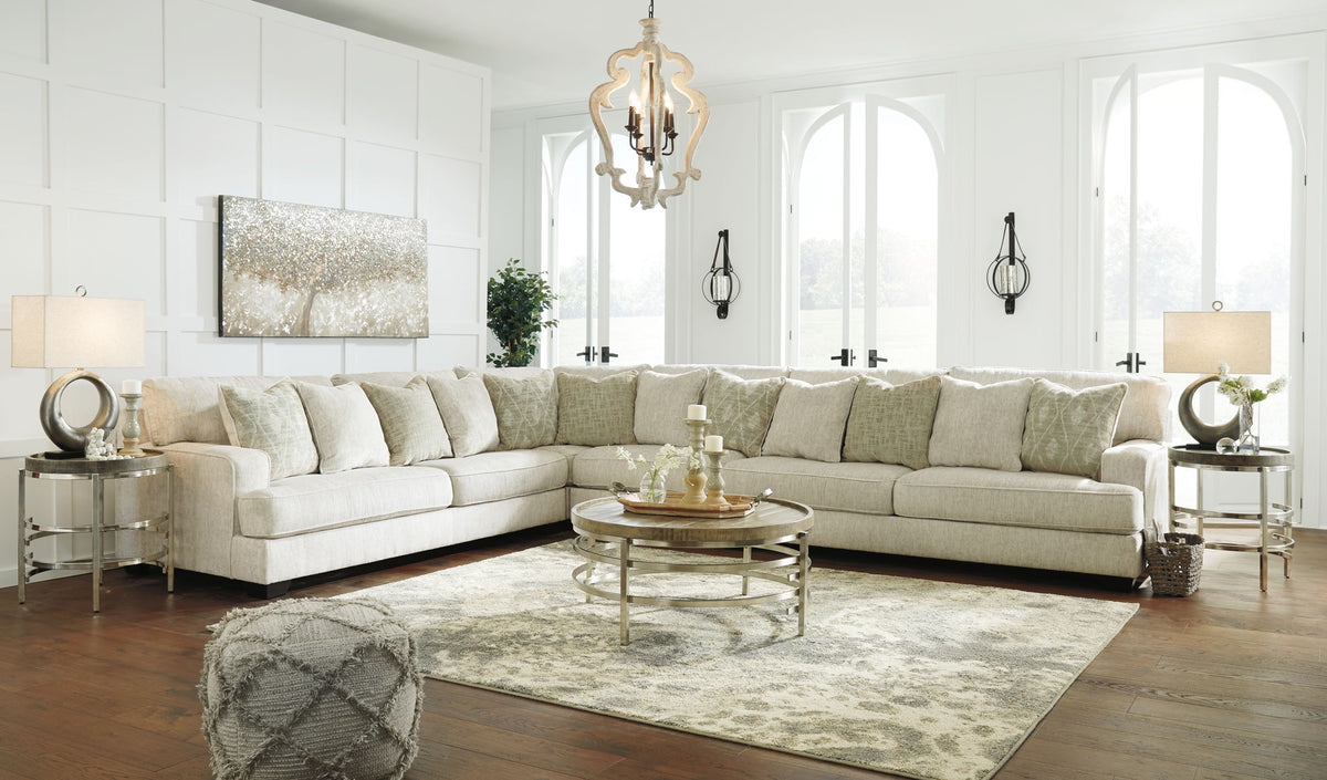 Rawcliffe - Left Arm Facing Sofa 4 Pc Sectional - Parchment