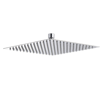 16" Square Rainfall Shower Head Fixed Wall Mount With Full Body Coverage & Self Cleaning Silicone Nozzles - Chrome