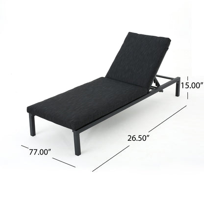 Navan - Modern Chaise Lounge Set With Water Resistant Cushions - Dark Gray