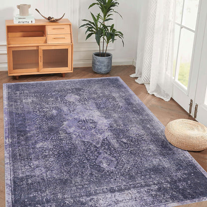 Maval - 6' X 9' Washable Area Rug - Anthracite