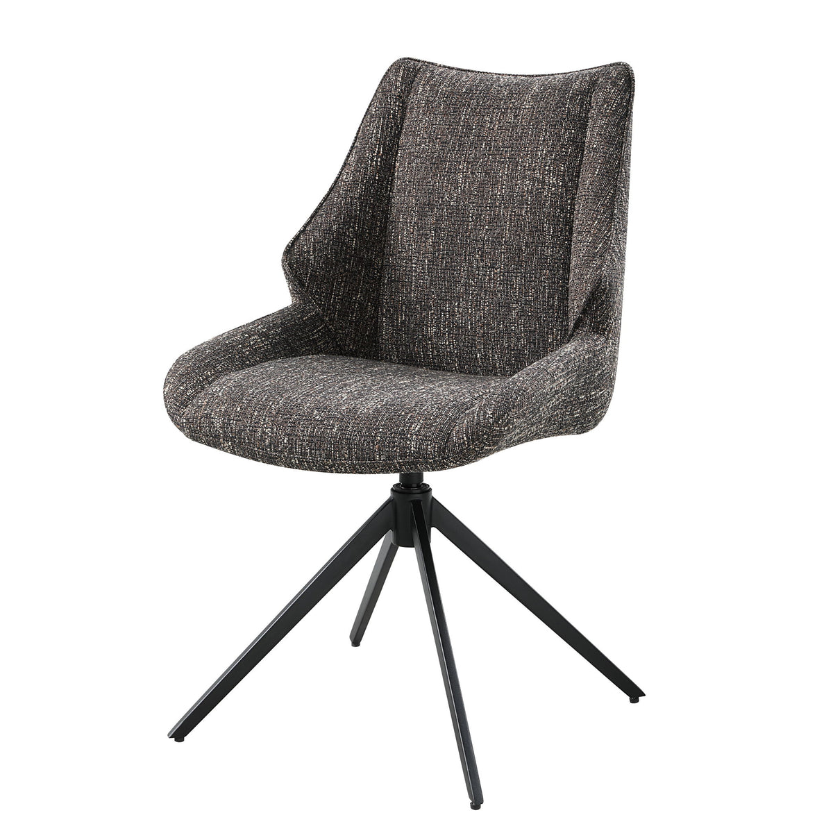 Malika - Side Chair With Swivel (Set of 2) - Brown Gray