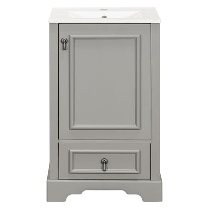 Bathroom Vanity With Sink, Soft Close Door, Adjustable U-Shaped Shelf