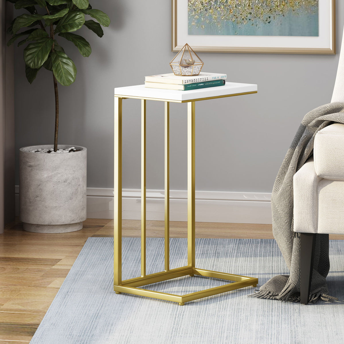 Modern Glam C - Shape End Table
