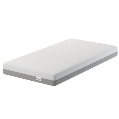6" Twin Memory Foam Mattress Medium Firm - White / Gray