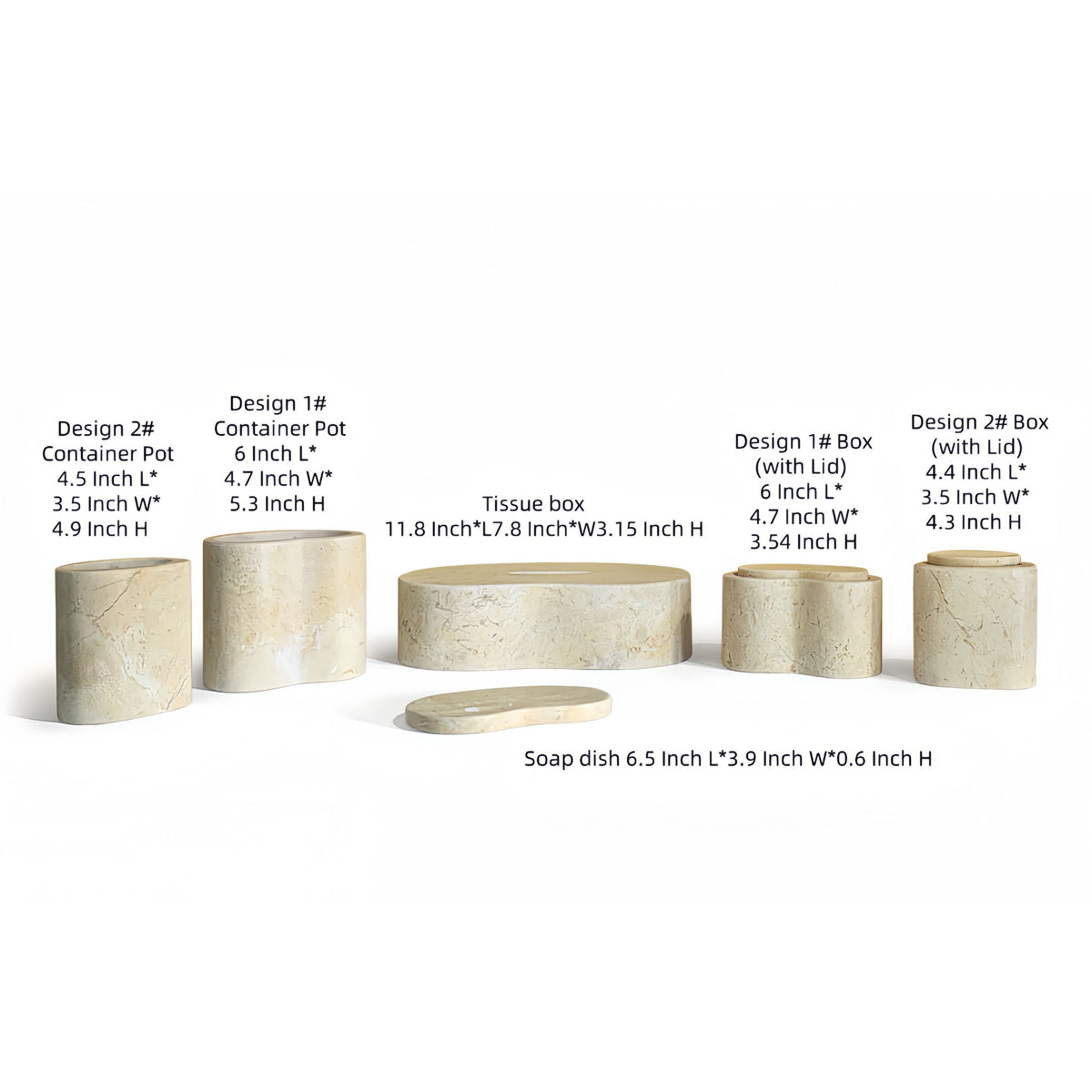 Elegant Natural Marble Bathroom Accessories Set