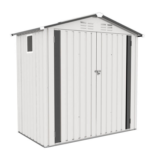 Garden Tool Shed Metal Storage Shed With Peaked Roof Waterproof Lockable Door