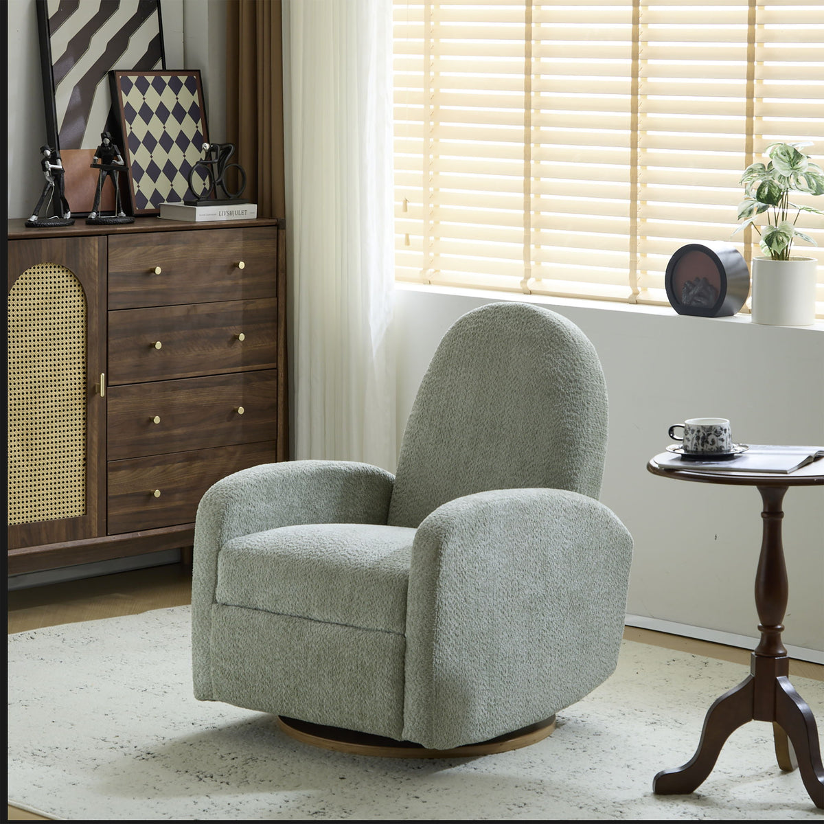 Contemporary 360 Swivel And Glider Recliner Chair