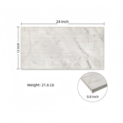 Snow Mountain Ol Textured Marble Tiles For Wall Decoration - White / Natural