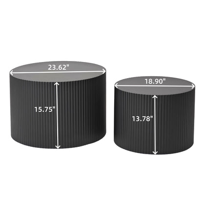 Wave Stripe Nesting Coffee Table (Set of 2)