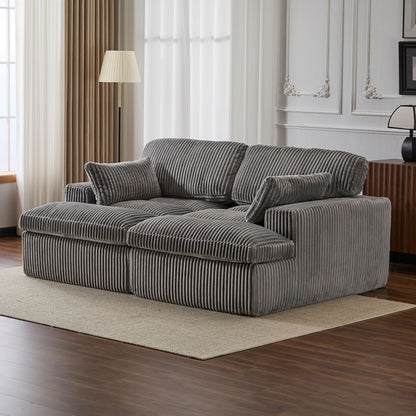 Double Chaise Lounge Chair, Oversized Upholstered Sleeper Cloud Couch