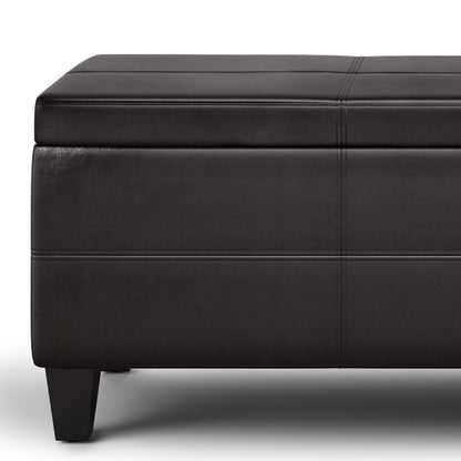 Avalon - Lift Top Rectangular Storage Ottoman - Tanners Brown
