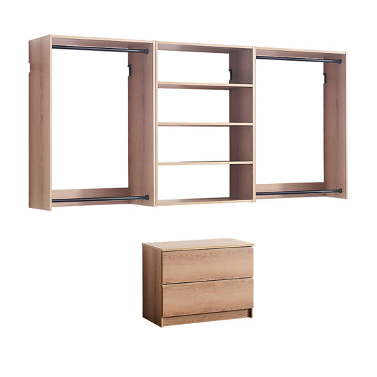 Devi - Wall Mounted Wood Closet System With Modular Units