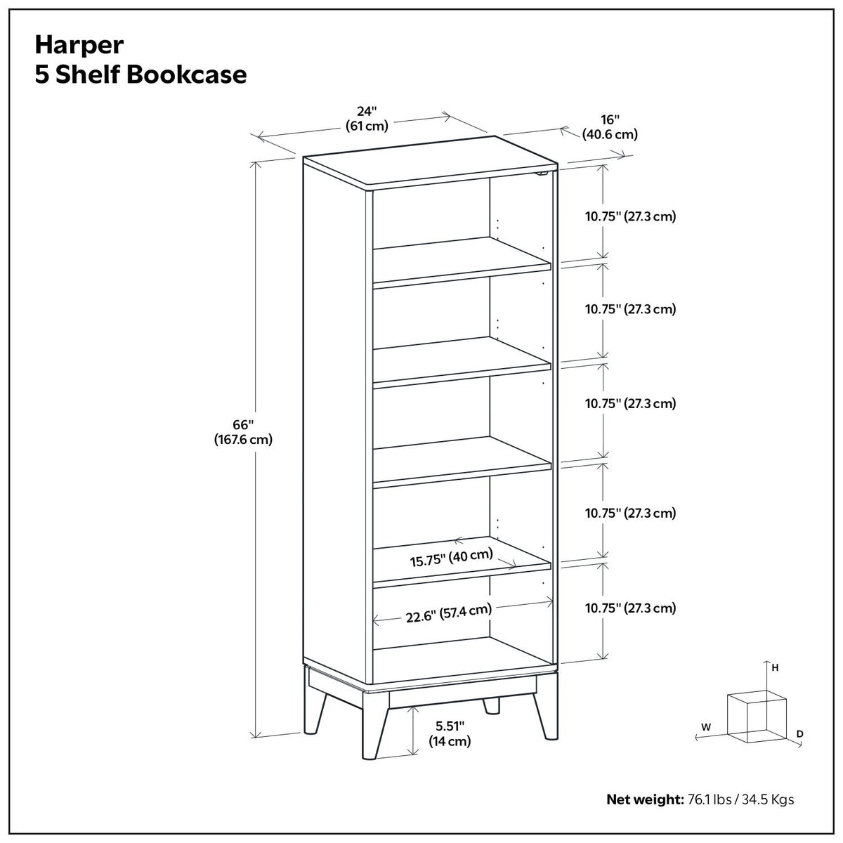 Harper - Handcrafted Bookcase With Storage