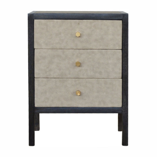 Nightstand, 3 Drawer - Black
