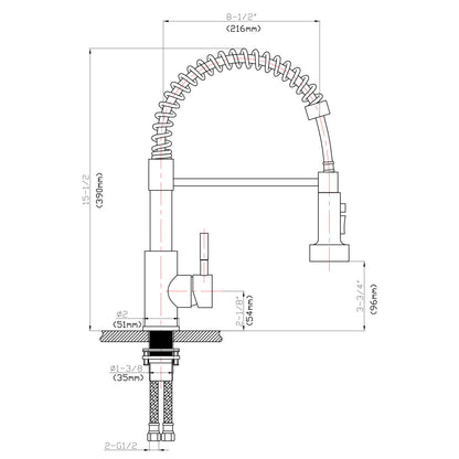 Kitchen Faucet With Pull Down Spray Head - Brushed Nickel