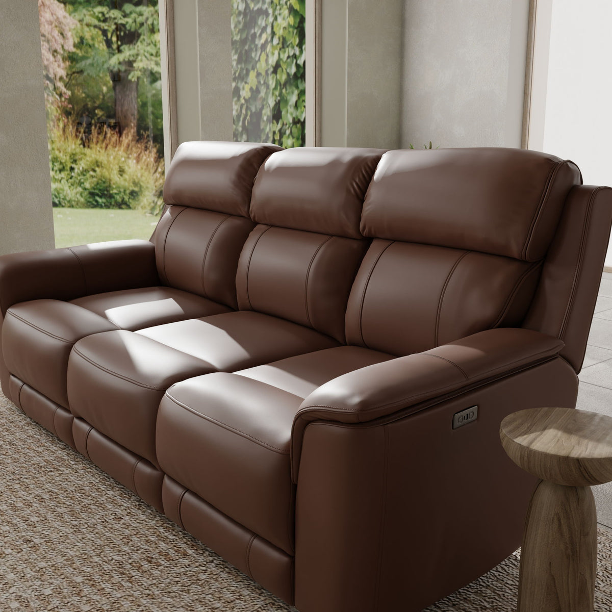 Oslo - Dual Power Reclining Sofa - Pecan