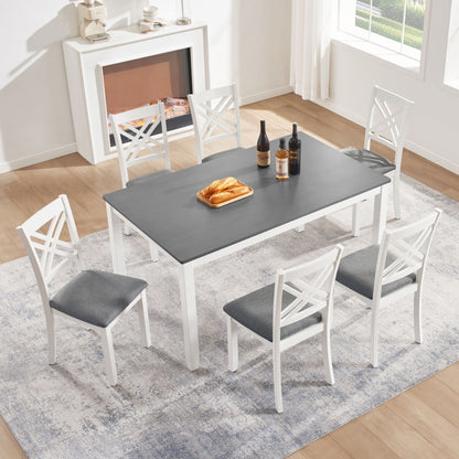 Kitchen Dining Set, Rectangular Dining Table & Upholstered Chairs